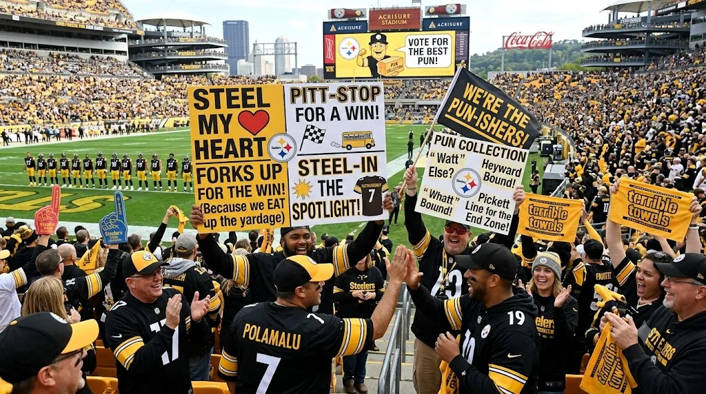 NFL Steelers pun collection and joyful game spirit