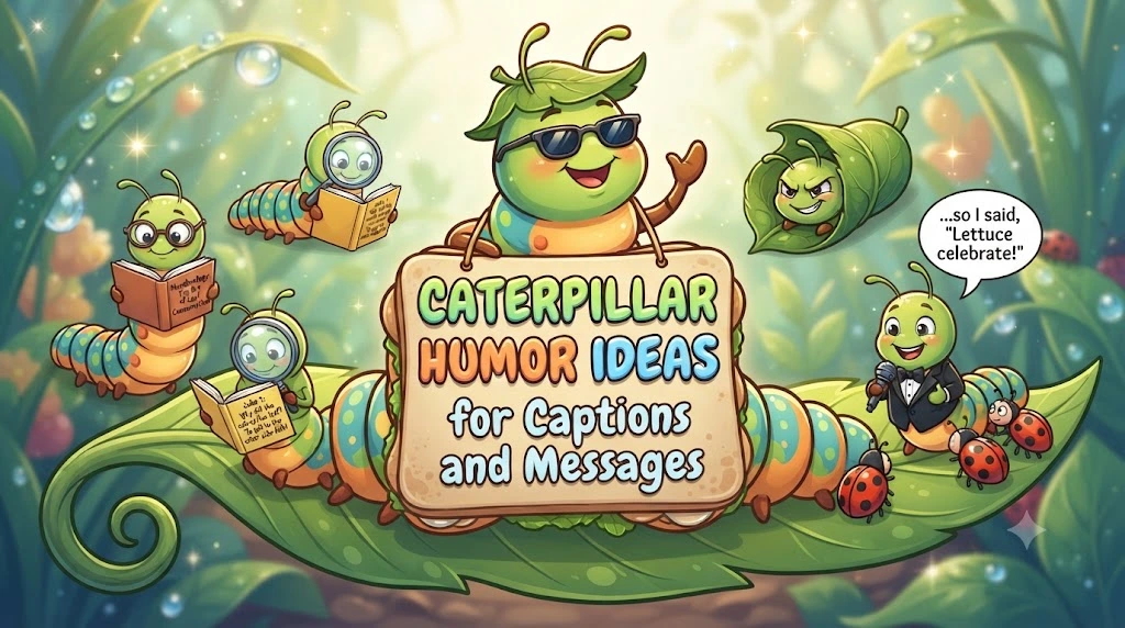 Caterpillar Humor Ideas for Captions and Messages.