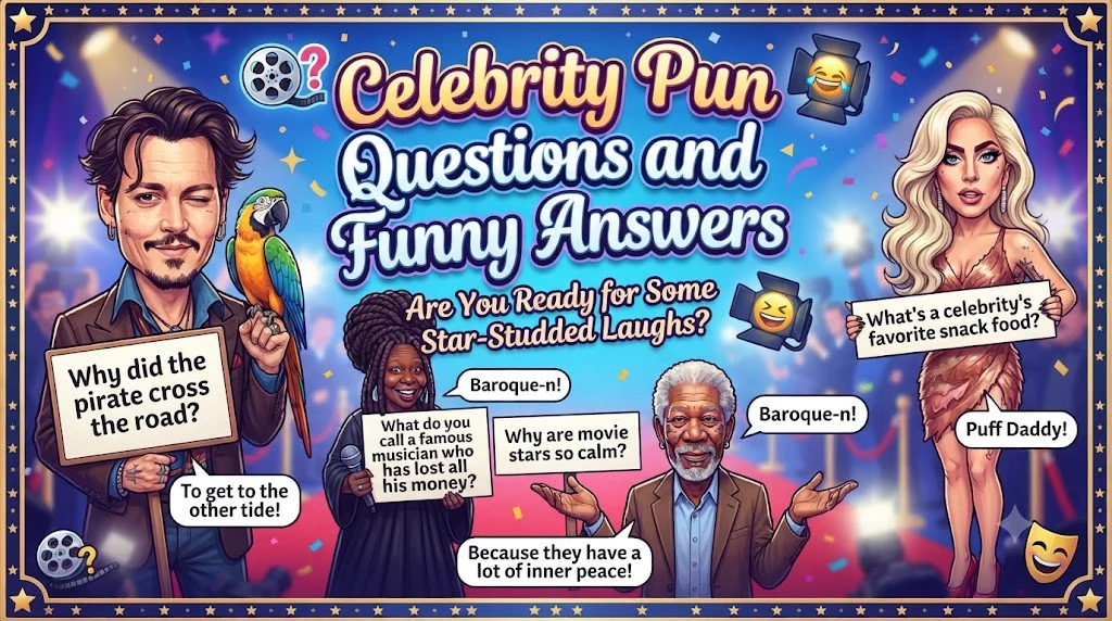 Celebrity Pun Questions and Funny Answers