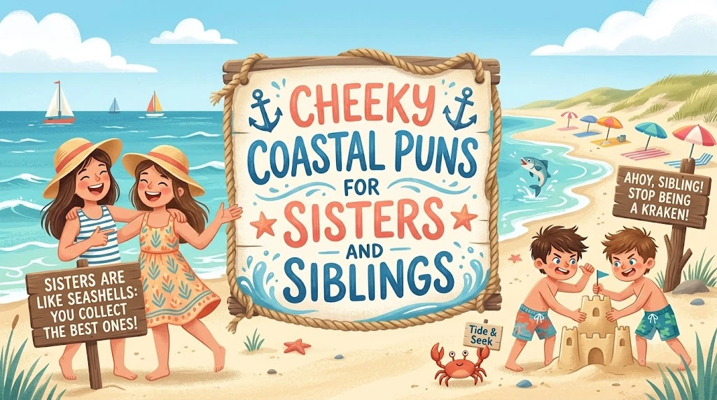Cheeky Coastal Puns For Sisters And Siblings