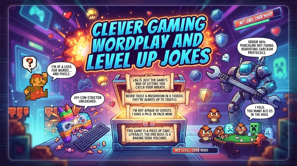 Clever Gaming Wordplay and Level Up Jokes