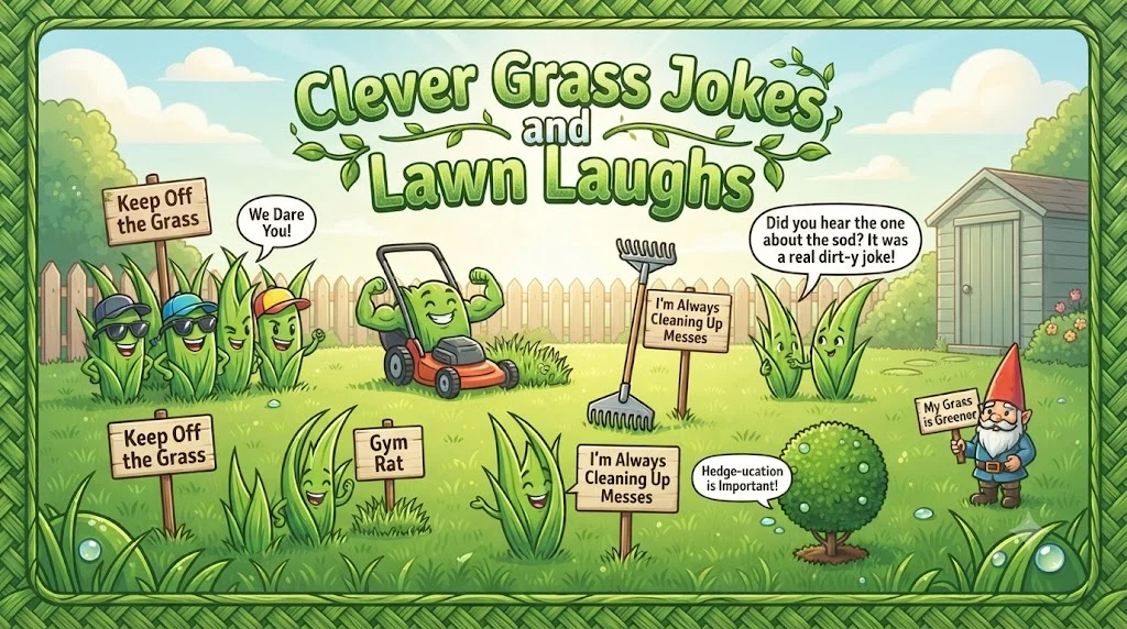 Clever Grass Jokes and Lawn Laughs.