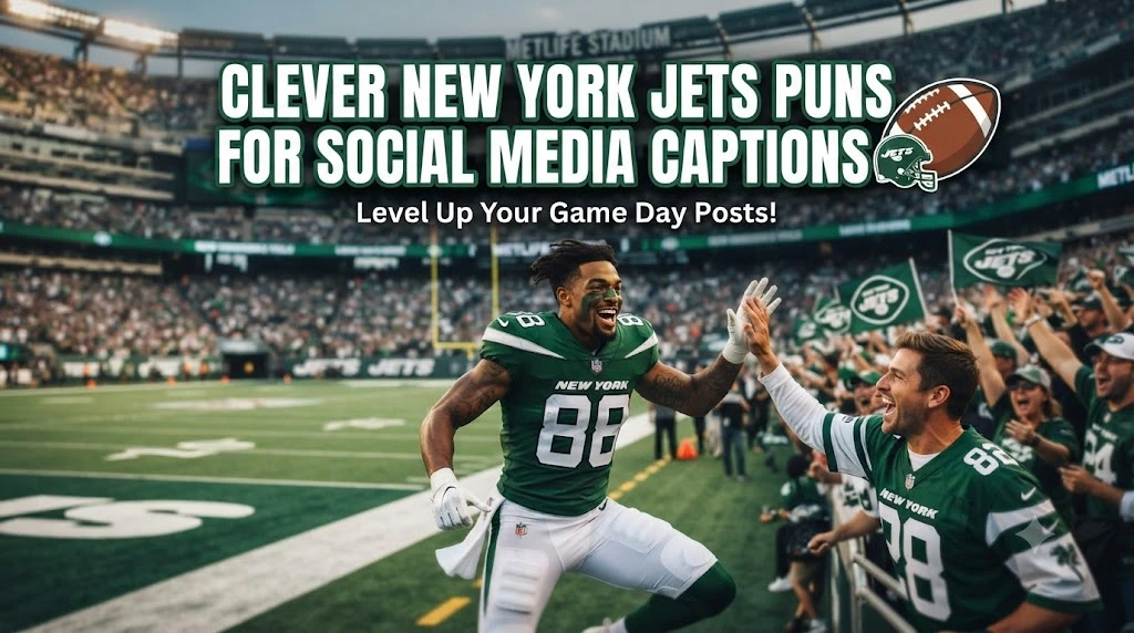 Clever New York Jets Puns for Social Media Captions.