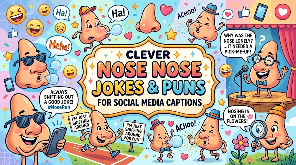 Clever Nose Jokes and Puns for Social Media Captions
