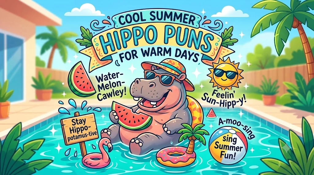 Cool Summer Hippo Puns For Warm Days