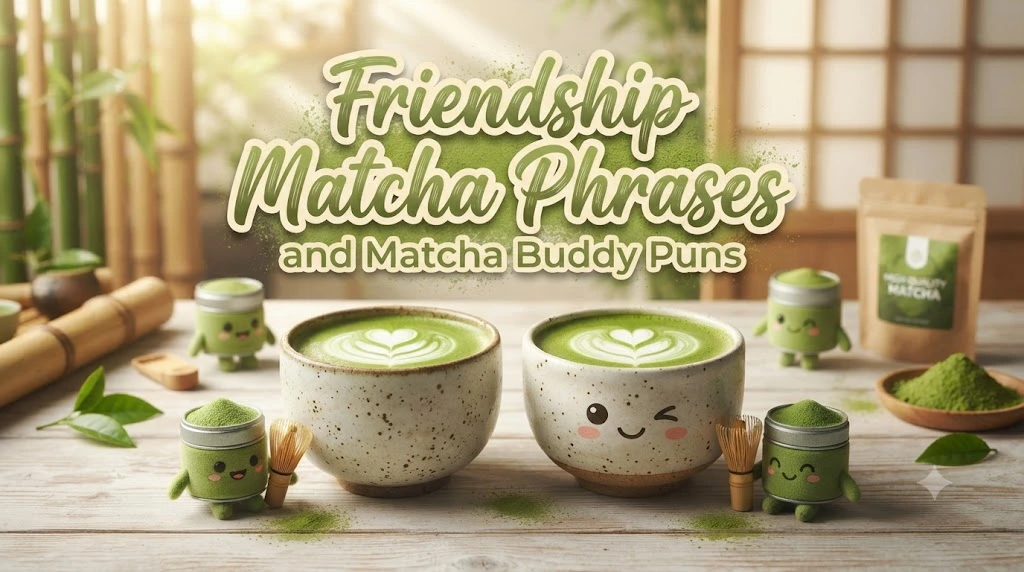 Friendship Matcha Phrases and Matcha Buddy Puns.