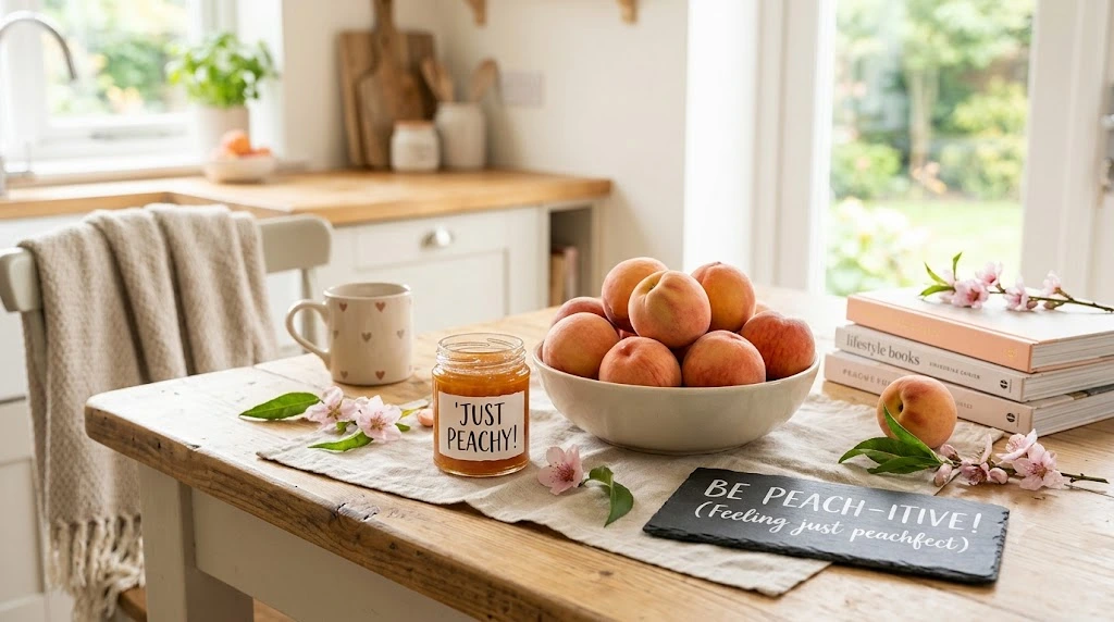 Peach-Themed Lifestyle and Positive Fruit Puns