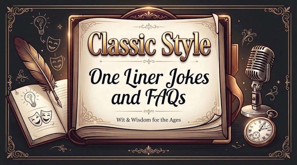 Classic Style One Liner Jokes and FAQs